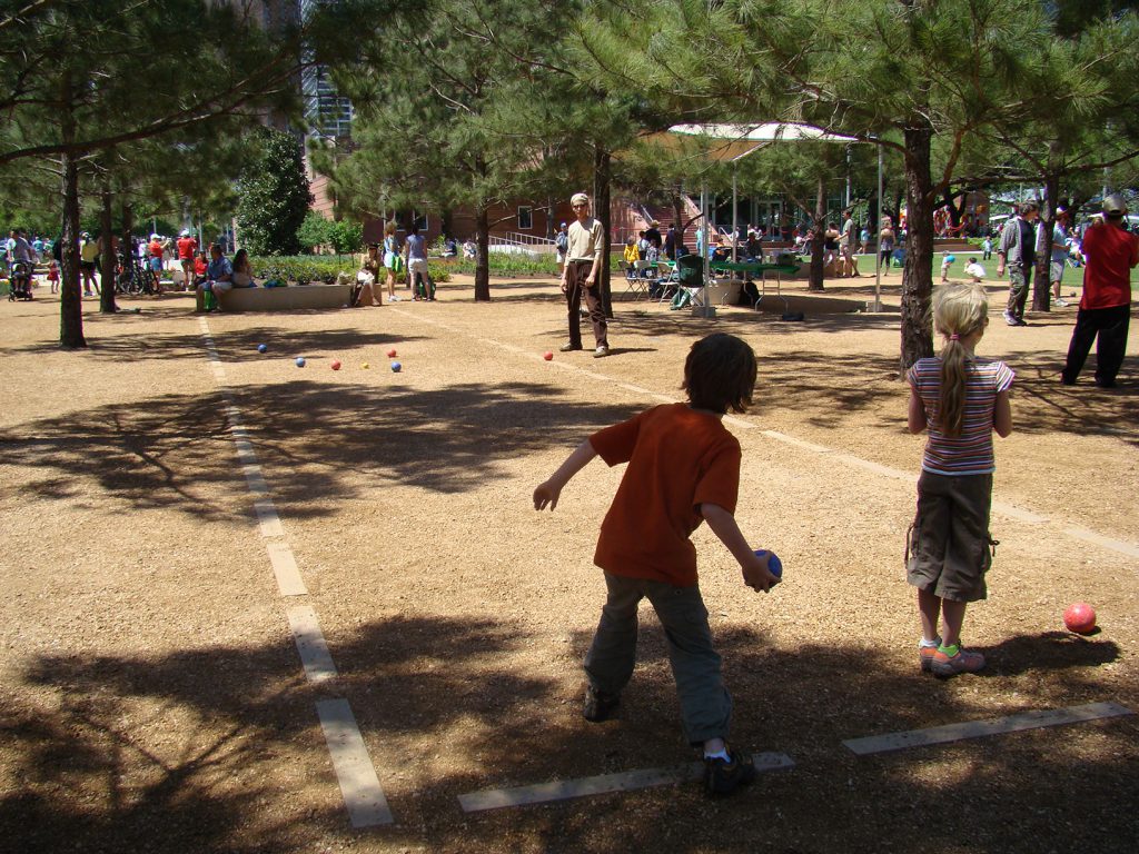 kids play bocce