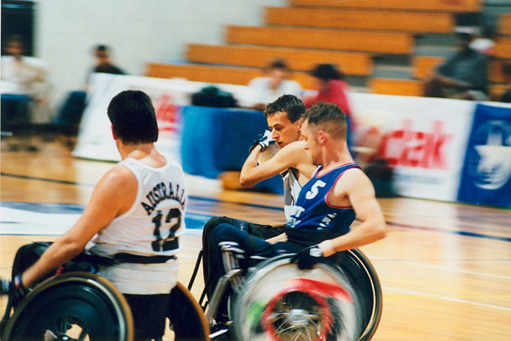 wheelchair rugby players