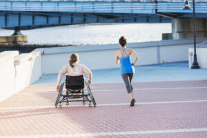Two women jogging
