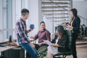 group of friends talking