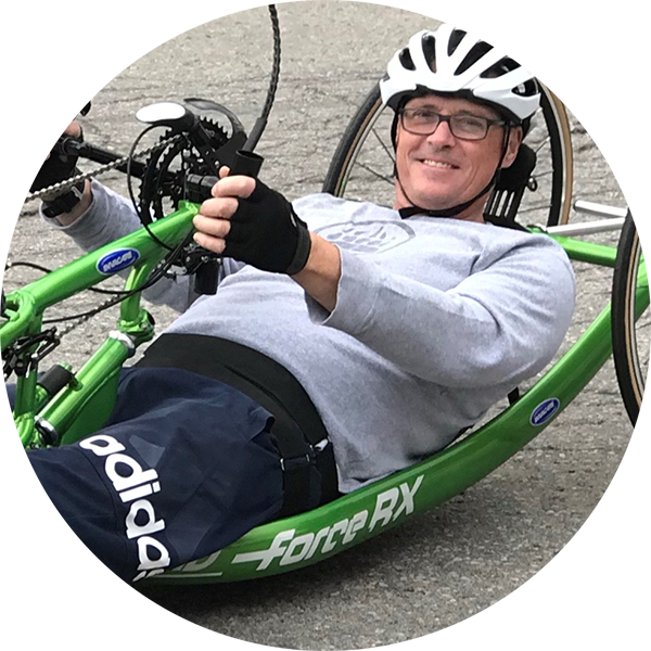 Craig Miller riding hand bike