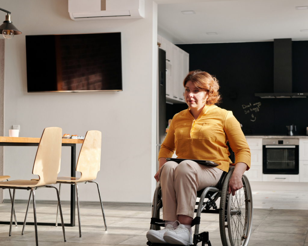 Lady in wheelchair
