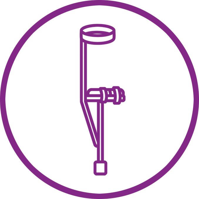 hands-free knee crutch icon