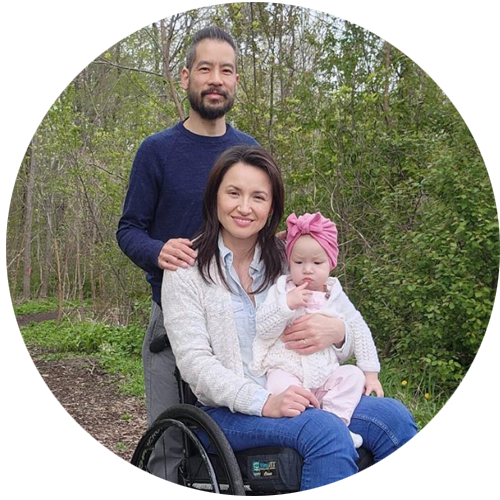 Danielle and her family out in the woods