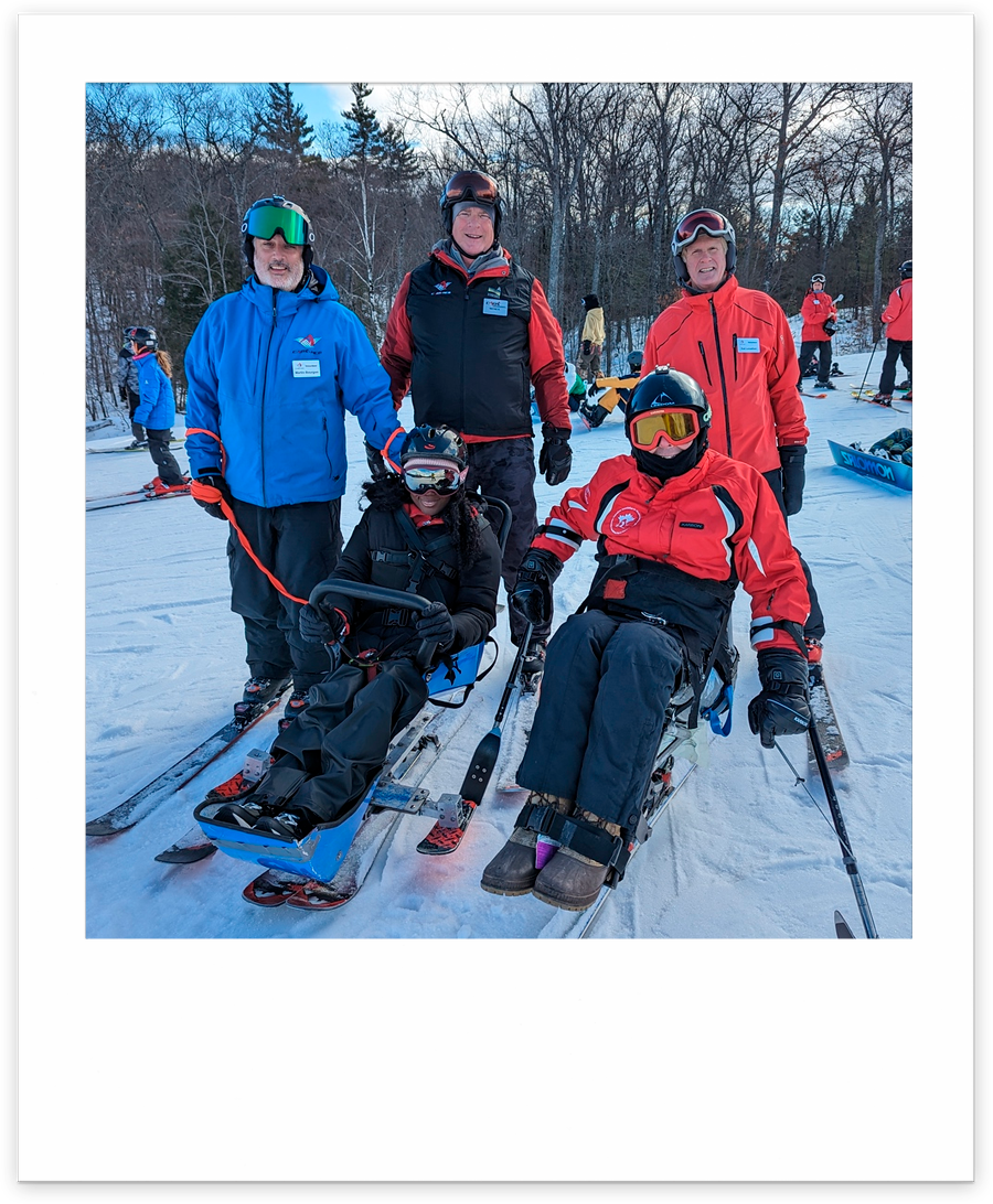 skiers and instructors
