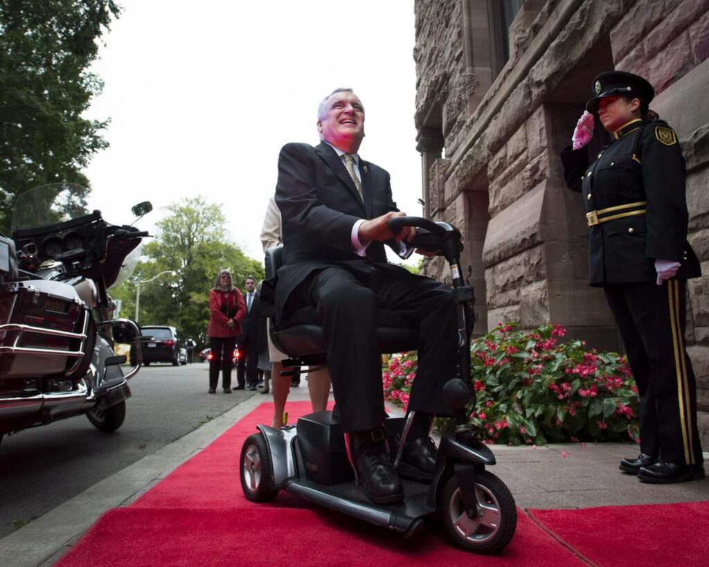 Man on mobility scooter