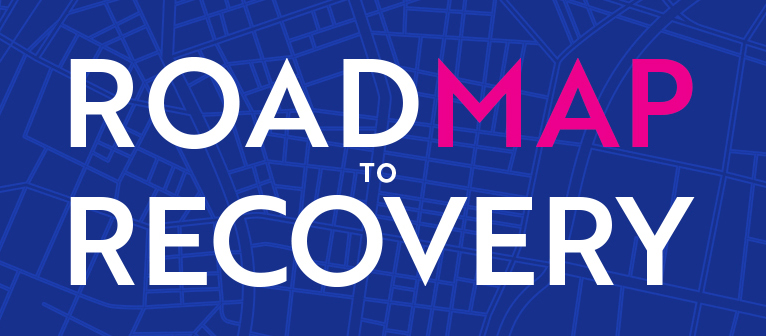 image with text reading: roadmap to recovery